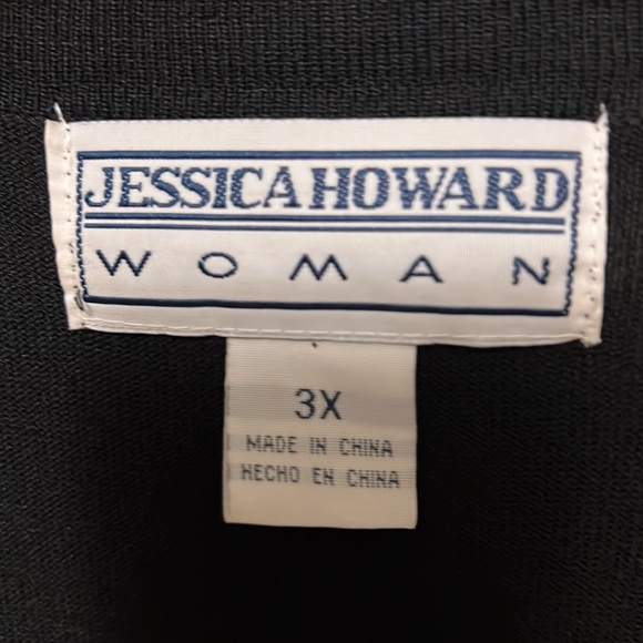JESSICA HOWARD, Long Sleeves, Scoop Neck, One Button Cardigan, Black, Size 3X - Picture 6 of 8